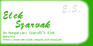 elek szarvak business card